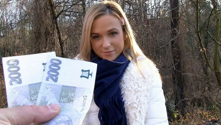 Cristal Caitlin: Euro Babe Rides Dick Outdoors